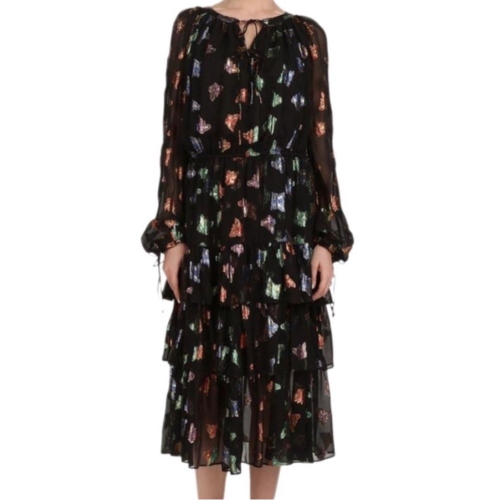 NWT! Butterfly Sheer The Kooples tiered Silk dress! 😍